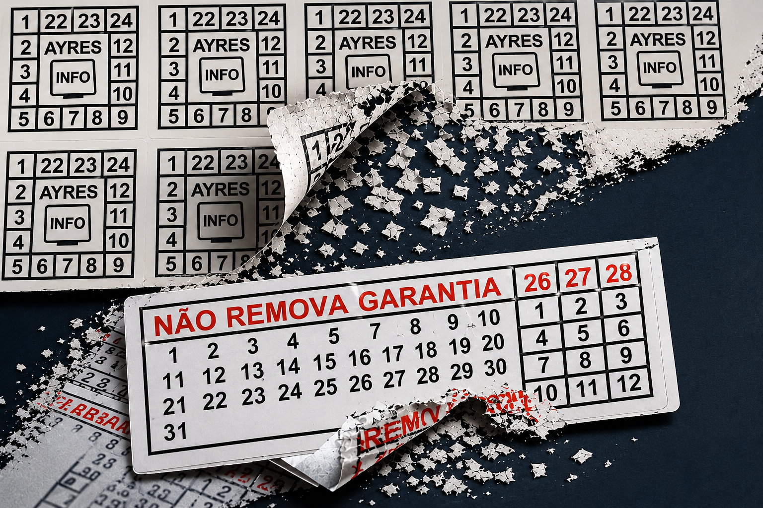 Selo destrutível casca de ovo